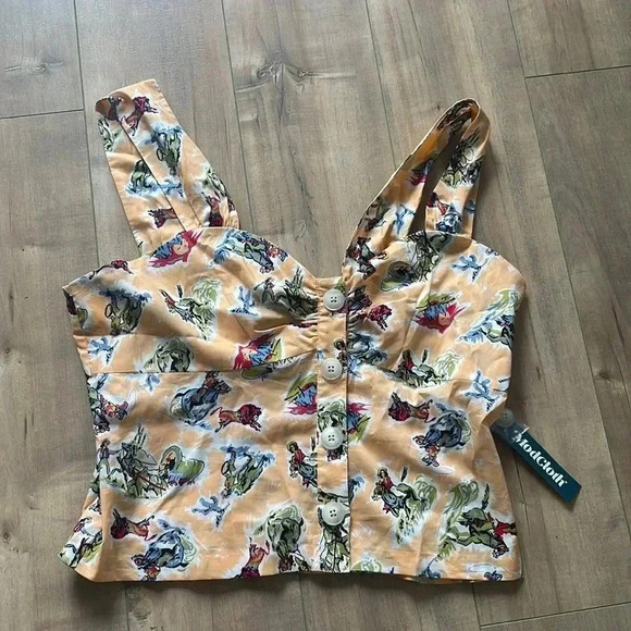 NWT MODCLOTH Serene Serenade Tank Top Rodeo Cowboy Cowgirl Sz 14 - Picture 5 of 10